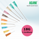 Aiguilles Agani Terumo 18G 1.2x38mm, Rose, Boîte de 100