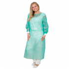 Blouses de protection vertes, poignets jersey, non tissé, 23gr, 130cm, sachet de 10