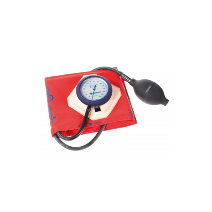Tensiomètre Spengler Vaquez-Laubry Classic avec brassard velcro coton  rouge, taille M (Adulte) - FM Medical