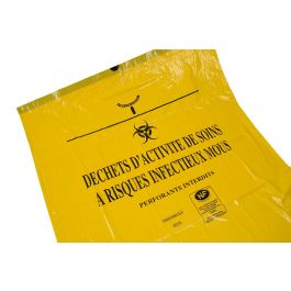 Sacs déchets DASRI 100L jaune, logo infectieux, épaisseur 30µ par