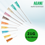 Aiguilles Agani Terumo 21G 0.8x38mm, Vert, Boîte de 100