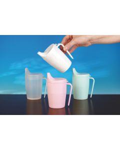 Verre à boire en PP blanc opaque avec couvercle amovible et poignée Capacité: 250ml