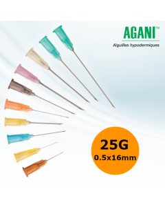 Aiguilles Agani Terumo 25G 0,5x16mm, Orange, Boîte de 100
