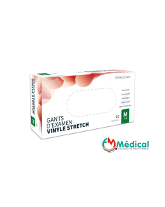 Gants vinyle non poudrés Procian taille M, boîte de 100