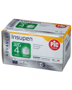 Aiguilles pour stylos à insuline INSUPEN ADVANCED 32G 0,23 x 4 mm, boîte de 100