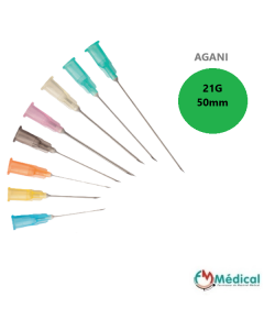 Aiguilles Agani Terumo 21G 0,8x50mm, Vert, Boîte de 100