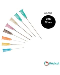 Aiguilles Agani Terumo 22G 0.7x32mm, Noir, Boîte de 100