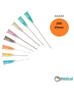 Aiguilles Agani Terumo 25G 0.5x25mm, Orange, Boîte de 100