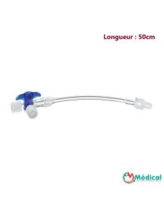 Prolongateur 0.50m + robinet 3 voies LP, B Braun, boite de 100