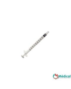 Seringue tuberculine BD Plastipak 1ml luer centré sans aiguille, boîte de 120
