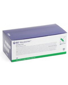 Unité de prélèvement sécurisé BD Vacutainer® Safety-Lok™ Aiguille sans adaptateur Luer 21 G, 0,75 po. (19 mm),boîte de 50