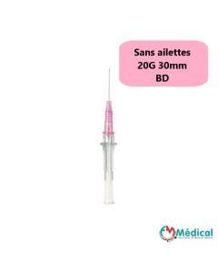 Cathéter court droit BD Insyte 20G - 30 mm Rose, boîte de 50