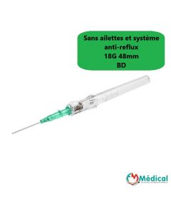 Cathéter de sécurité BD Insyte Autoguard 18G, 1,3x48mm, sans ailettes, Vert, boite de 50