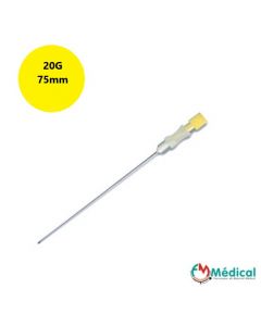 Aiguilles à ponction lombaire 20G 75mm x 0.9mm, Jaune, boîte de 25