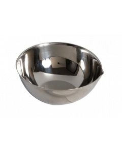 Cupule en inox avec bec et fond plat.Ø 100 mm cap. 310 ml