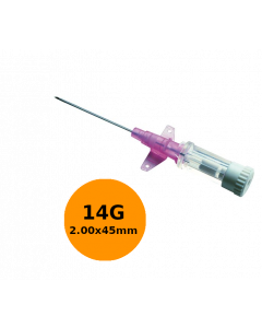 Cathéter court à ailettes I.V. Surflo-W, 14G - 45mm, Orange, boîte de 50