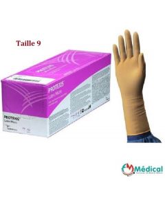 Gants chirurgicaux stériles Latex non poudrés, Taille 9, Protexis Micro, Boite de 50 paires