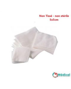 Compresses non stériles en non tissé 4 plis 5 cm x 5 cm sachet de 100 compresses