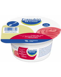 FRESUBIN DB Crème Fraise des Bois, Pack de 4 pots de 125 g