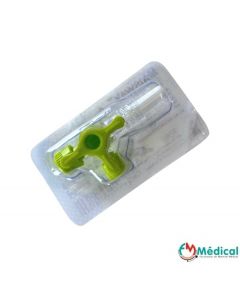 Robinet 3 voies Luer Lock mobile avec clé verte, sans BPA , Didactic, boîte de 50