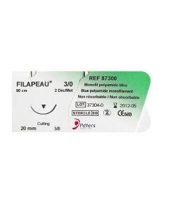Suture Filapeau monofil en polyamide, non résorbable, bleu,