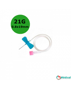 Microperfuseur à ailettes SURFLO, 21G - 19mm, Vert, tubulure 30cm, boîte de 50