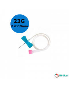 Microperfuseur à ailettes SURFLO, 23G - 19mm, Bleu, tubulure 30cm, boîte de 50