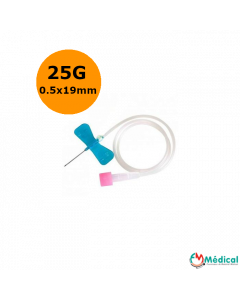 Microperfuseur à ailettes SURFLO, 25G, 0.5 x 19 mm, orange Terumo, La boîte de 50