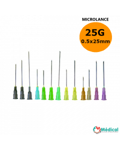 Aiguilles Microlance BD 25G 0,50x25mm Orange, boîte de 100