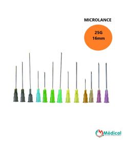 Aiguilles Microlance BD 25G 0,50x16mm Orange, boîte de 100