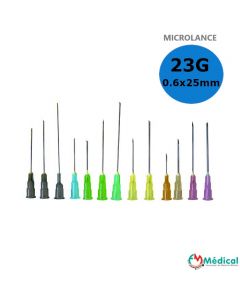 Gamme Aiguilles Microlance BD 23G 0,60x25mm Bleu, boîte de 100