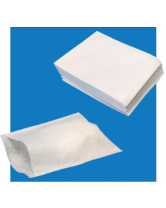 Gant de toilette en non tissé blanc gaufré à U.U, sachet de 50