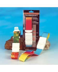 Garrot à clip adulte 50 cm couleur arc-en-ciel, l'unité