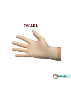 Gants Latex à Usage Unique Non Poudrés taille L (boîte de 100)