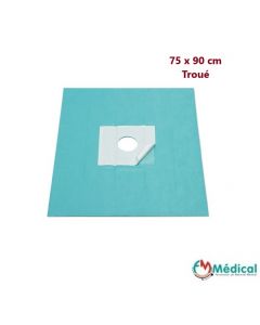 Champs stériles Foliodrape® troués 7cm avec adhésif 75x90, boîte de 40