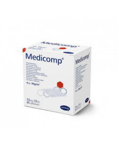 Compresses non-tissé stériles MEDICOMP Hartmann 30 g 10x10 , 100 sachets de 2