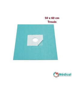 Champs stériles Foliodrape® troués diam. 7cm, avec adhésif 50x60cm, boîte de 70