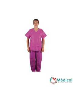 Pyjama de bloc en non tissé, Rose, Taille S, U.U, carton de 50
