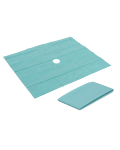 Champs stériles Foliodrape® TROUE 50x60cm, non tissé / PE, sans adhésif, boîte de 70