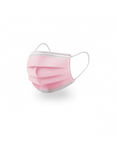 Masque en non-tissé avec élastiques Type IIR ROSE EN14683:2019, boîte distributrice de 50 masques