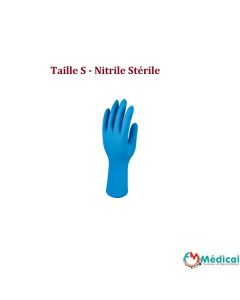 GANT EXAMEN NITRILE STÉRILE BLEU MEDLINE, taille S, la paire