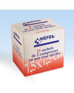 Compresses non-tissées MEFRA stériles 10cm x 10cm