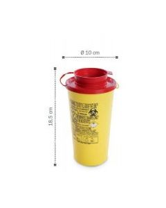 Container, collecteur d'aiguilles 0.8L DASRI AP Ø 10 x 18,4cm, base ronde