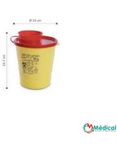Container, collecteur d'aiguilles 1,5L DASRI AP Ø 14,5 x 16,5 cm, base ronde