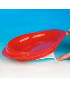 Assiette rouge avec rebord et anti-glisse invisible diam 30cm