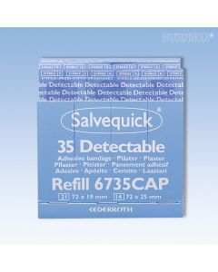 Recharge de 35 pansements Détectable Tissés Salvequick