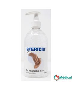 Gel hydroalcoolique STERICID Fabriqué en France Flacon 500ml avec pompe