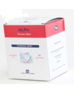 Compresses de gaze stériles, 5cm x5cm, 16 plis, 17 fils, boîte de 10x1