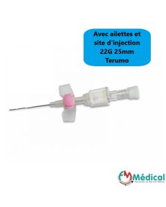 Cathéter à site d'injection à ailettes VERSATUS W , 22G bleu , boîte de 50